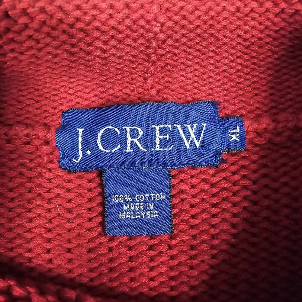 Vintage J Crew Roll Neck Sweater XL Red Collar 90s Preppy Jumper Knit Sailor - Picture 4 of 8